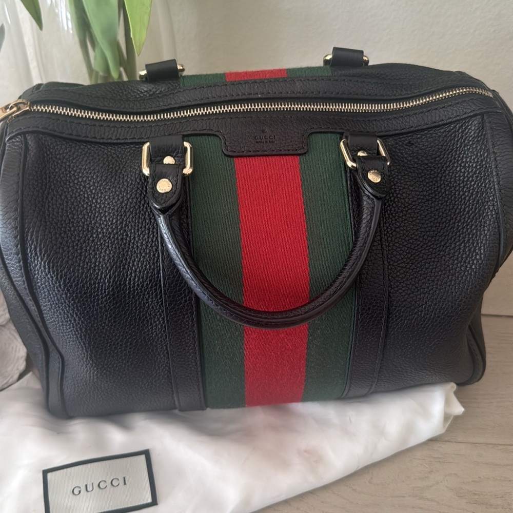 Authentic GUCCI leather Boston Bag- $450 - Picture 2 of 11